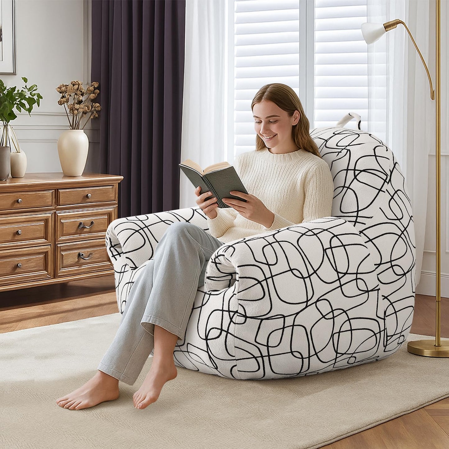 DAICO Bean Bag Chair White