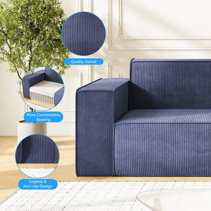 Mjkone 76" 3-Seater Brown Sofa