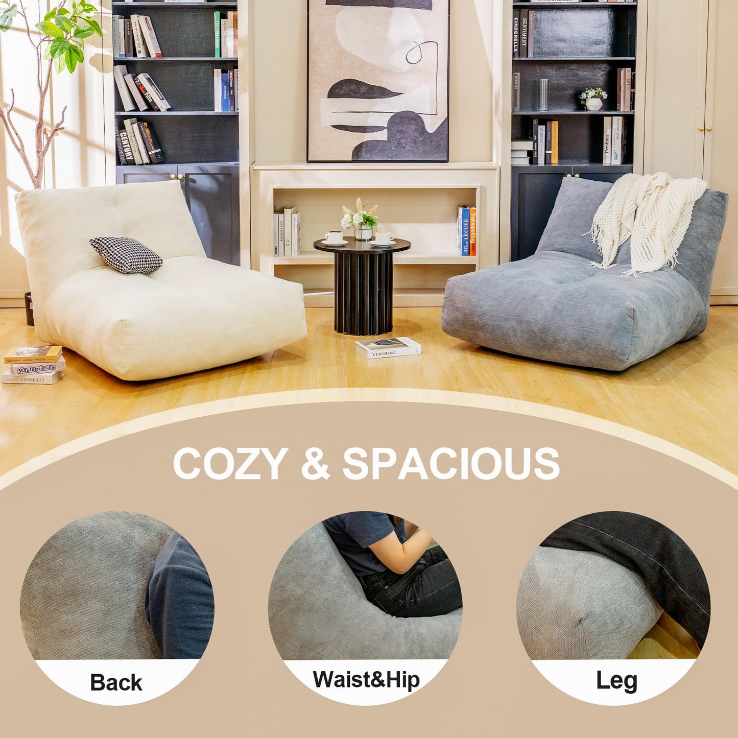 Bean Bag Chair for Adults (Grey)