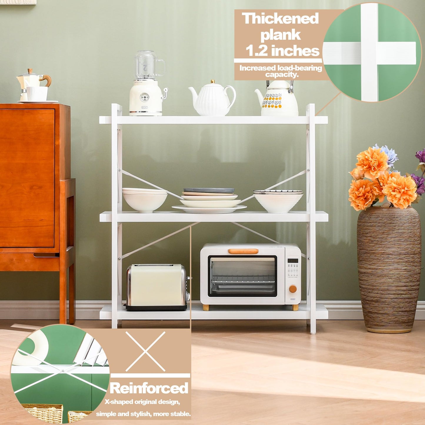 HCHQHS 4-Tier Industrial Bookshelf