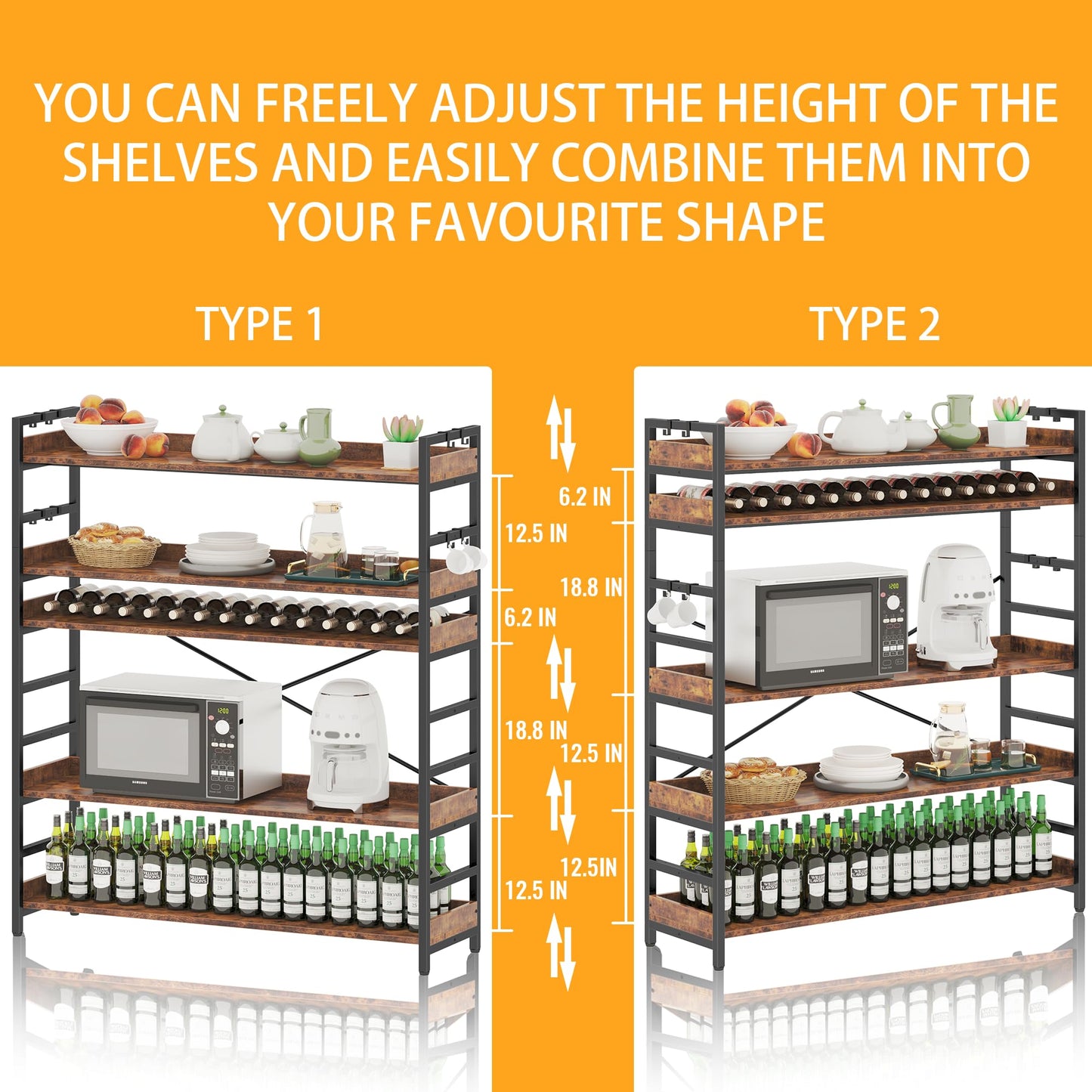 HCHQHS 6-Tier Bookcase