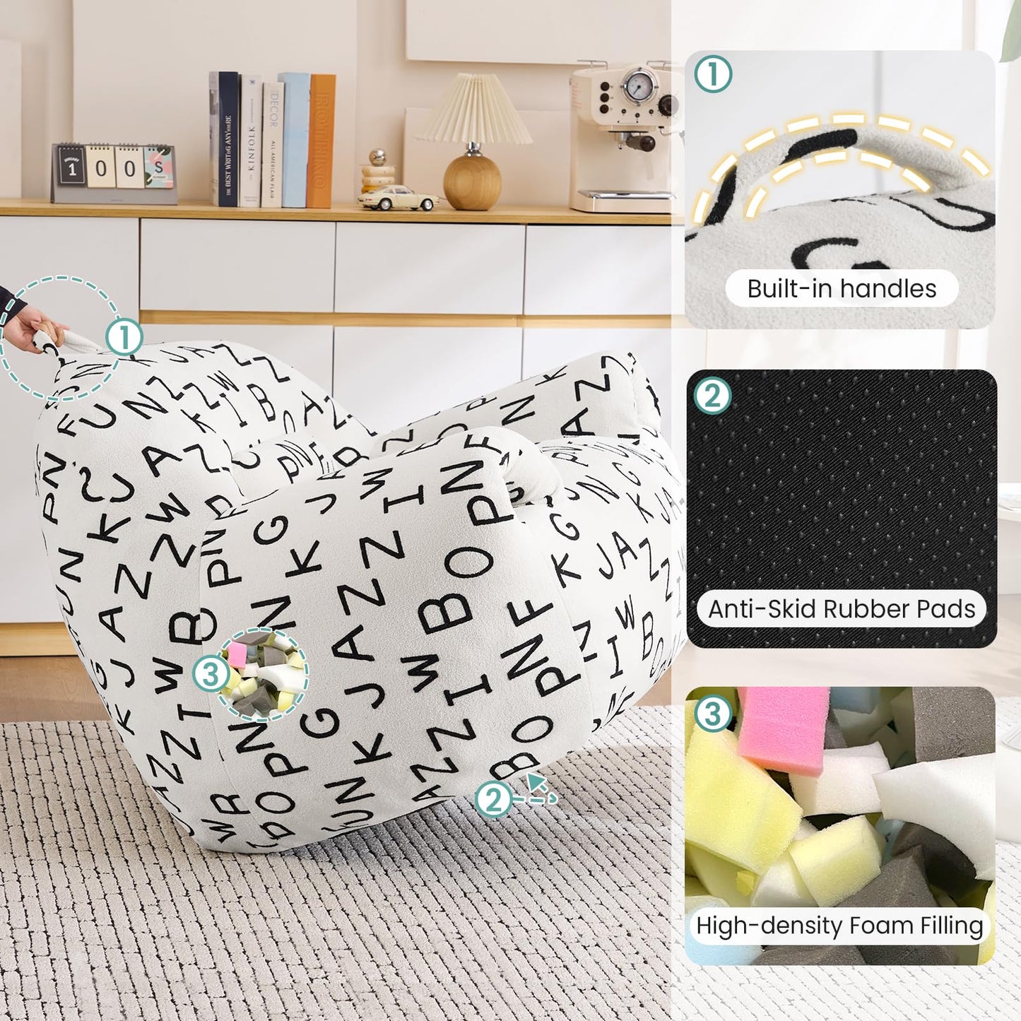 DAICO Bean Bag Chair White