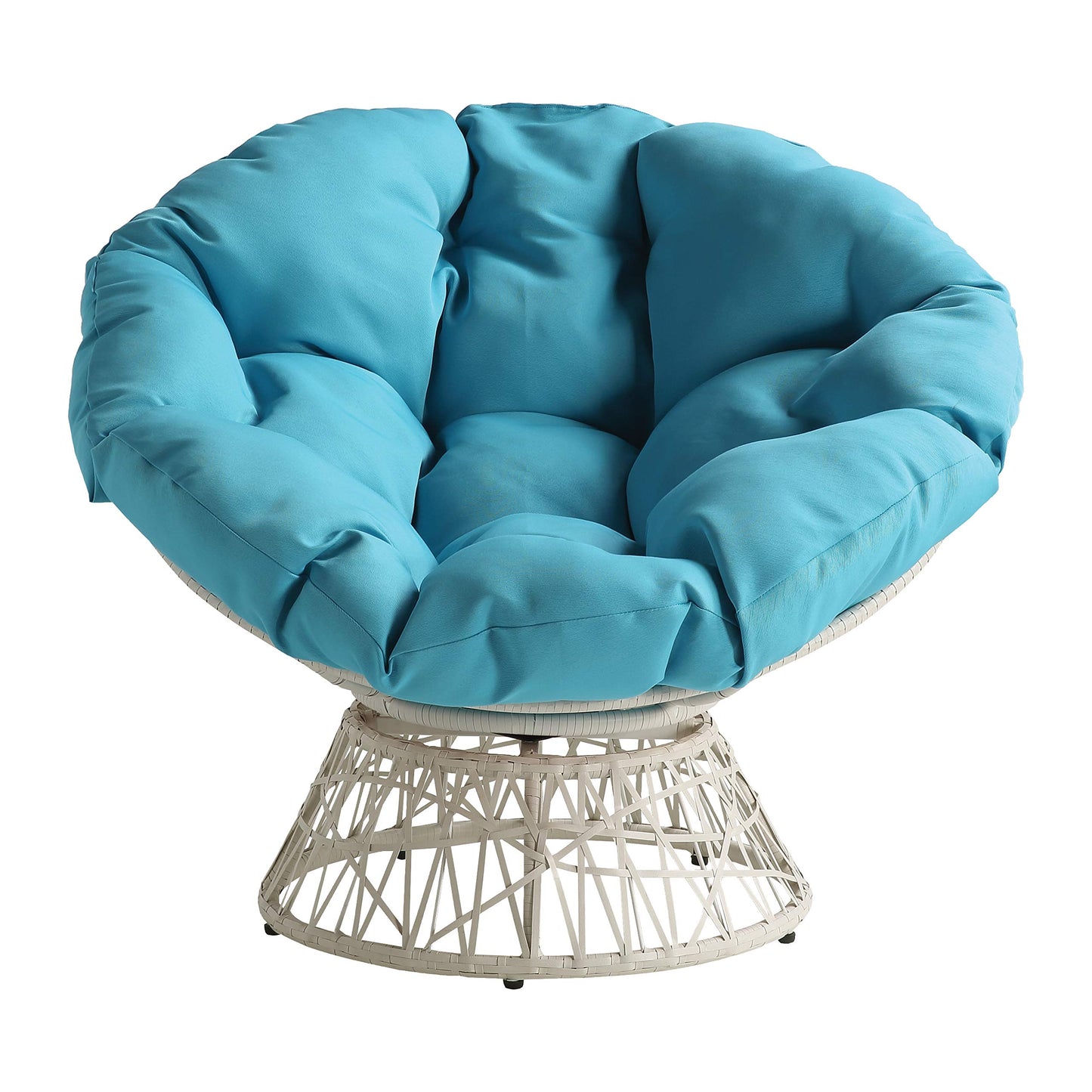 OSP Swivel Papasan Chair White