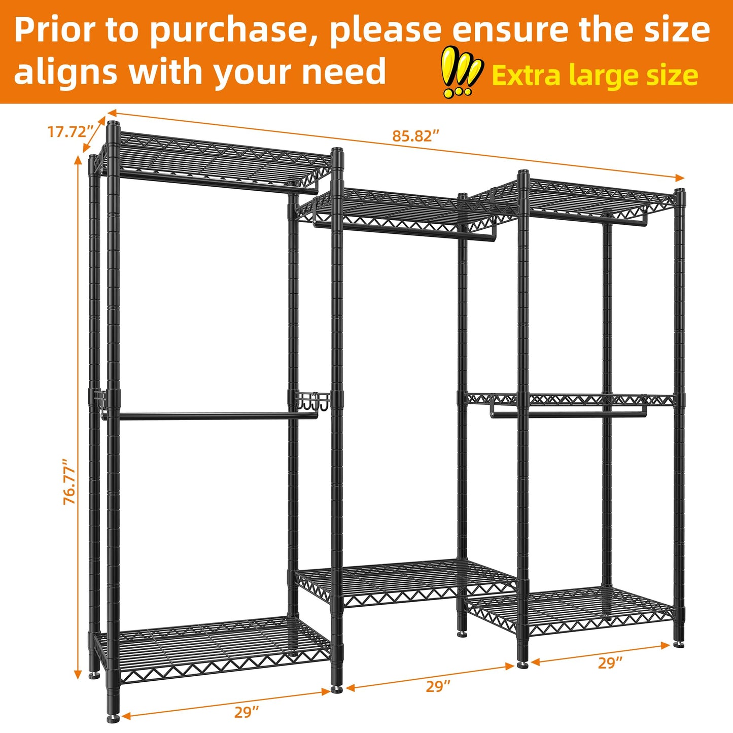 PUNION 7-Tier Portable Garment Rack