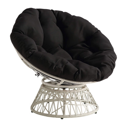 OSP Swivel Papasan Chair White