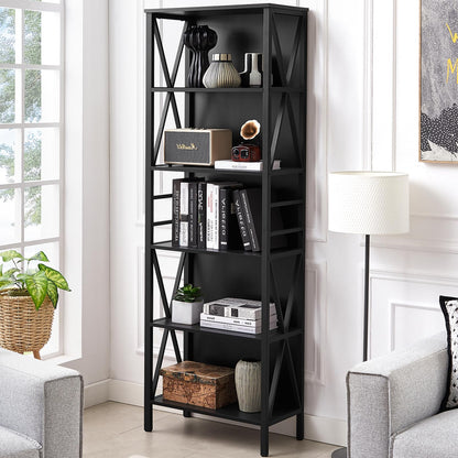 HOMISSUE 7-Tier Rustic Bookshelf