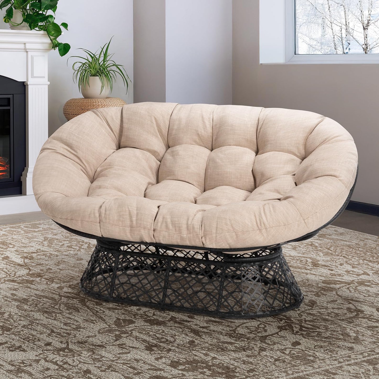 Bme 40" Papasan Swivel Chair