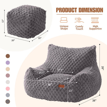 Giant Bean Bag Sofa with Ottoman