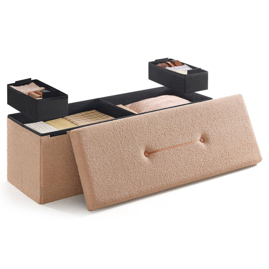 SONGMICS Storage Ottoman Bench, 15"x30"x15"