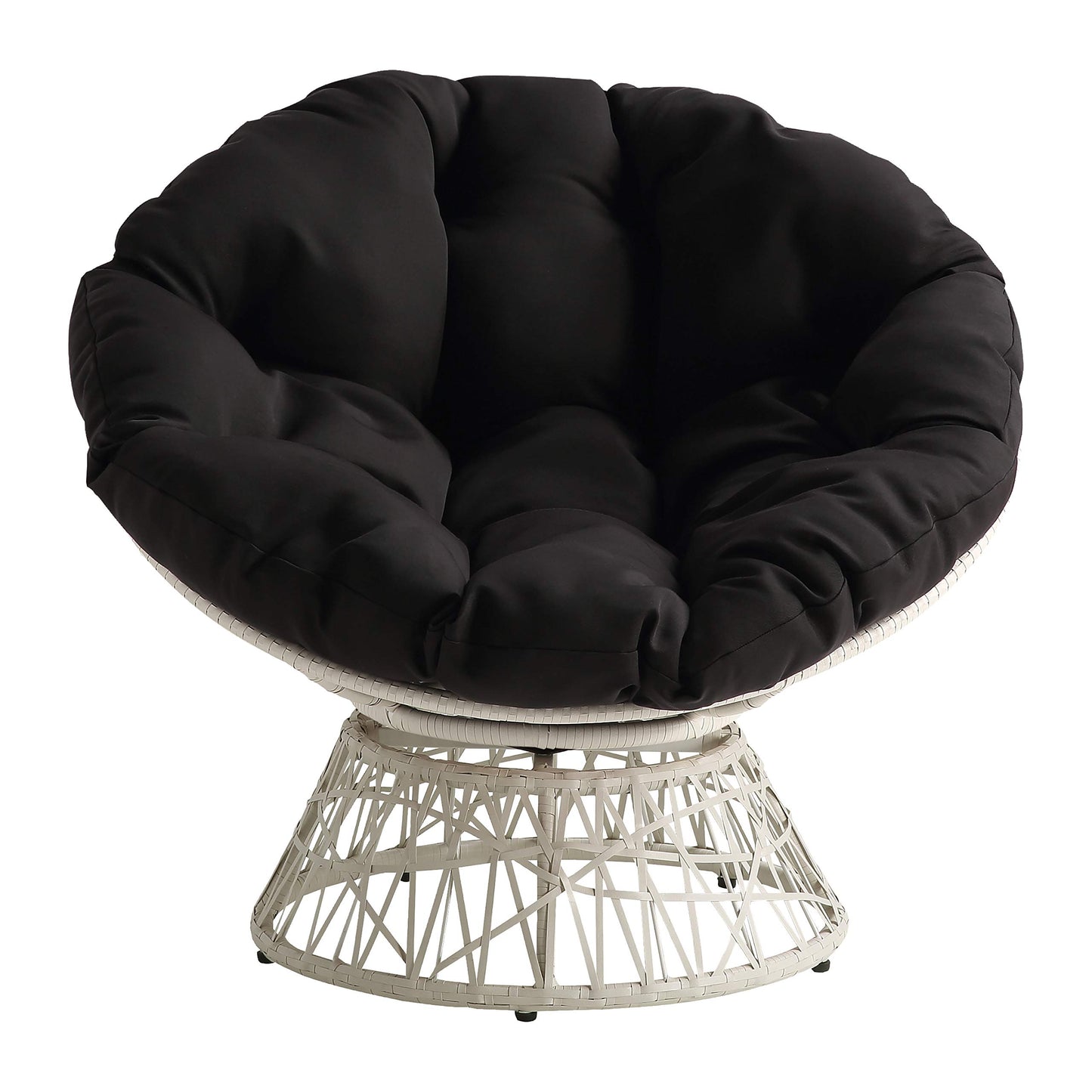 OSP Swivel Papasan Chair White