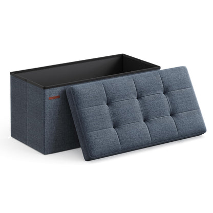 SONGMICS MAZIE 43" Folding Storage Ottoman Bench