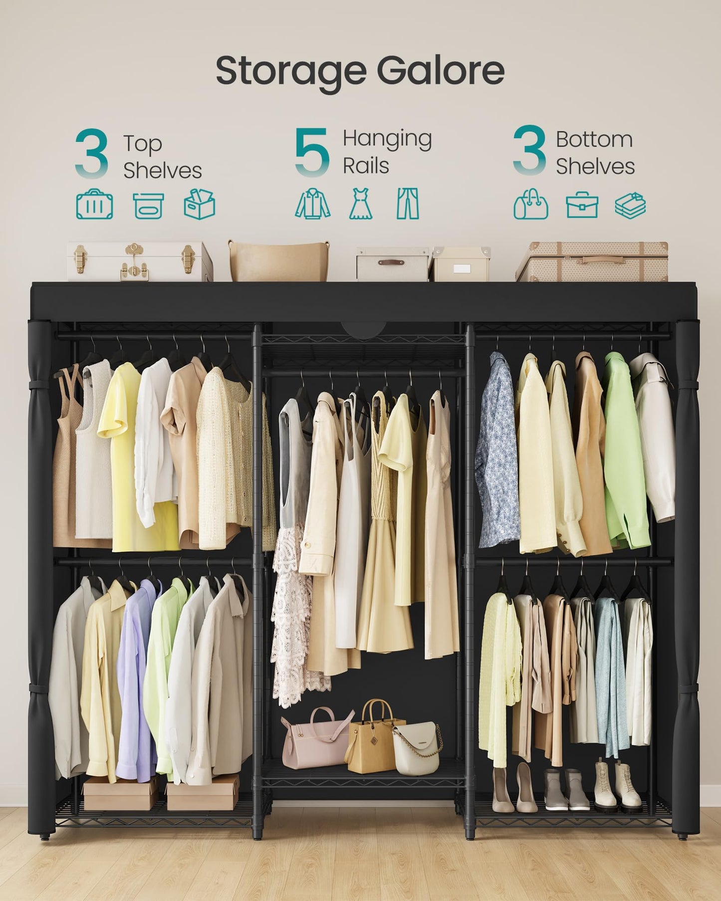SONGMICS Heavy-Duty Portable Clothes Rack