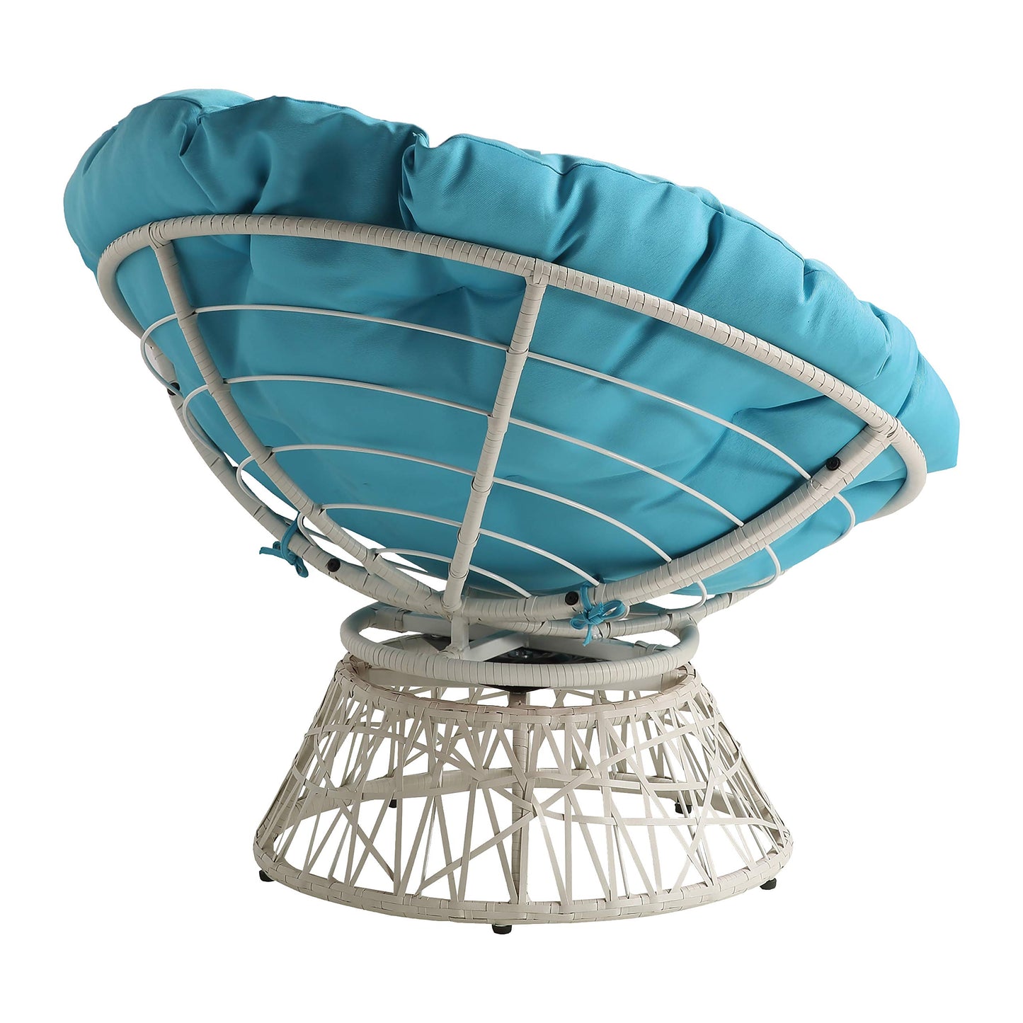 OSP Swivel Papasan Chair White