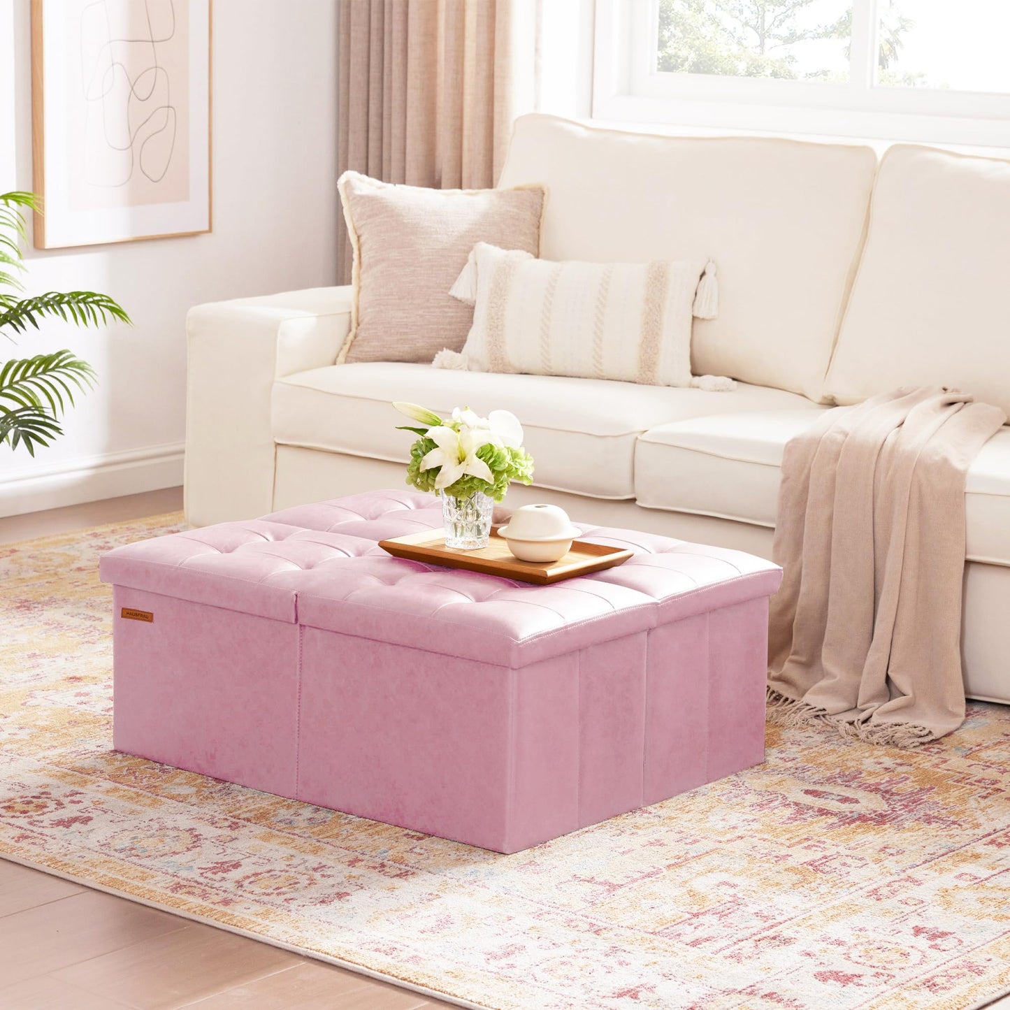 HAUSFRAU 31.5" Storage Ottoman Bench