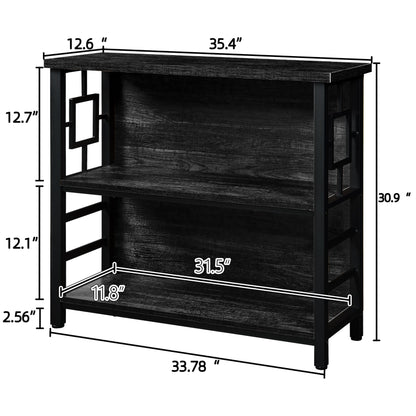 HOMISSUE 3-Tier Rustic Bookshelf