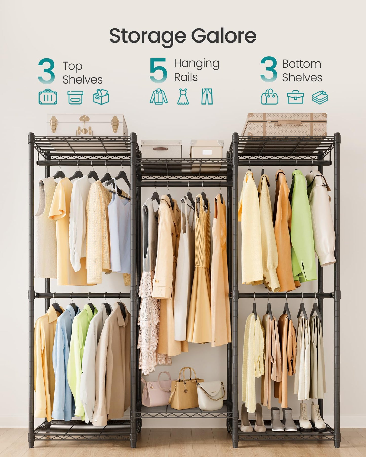 SONGMICS Heavy-Duty Portable Clothes Rack