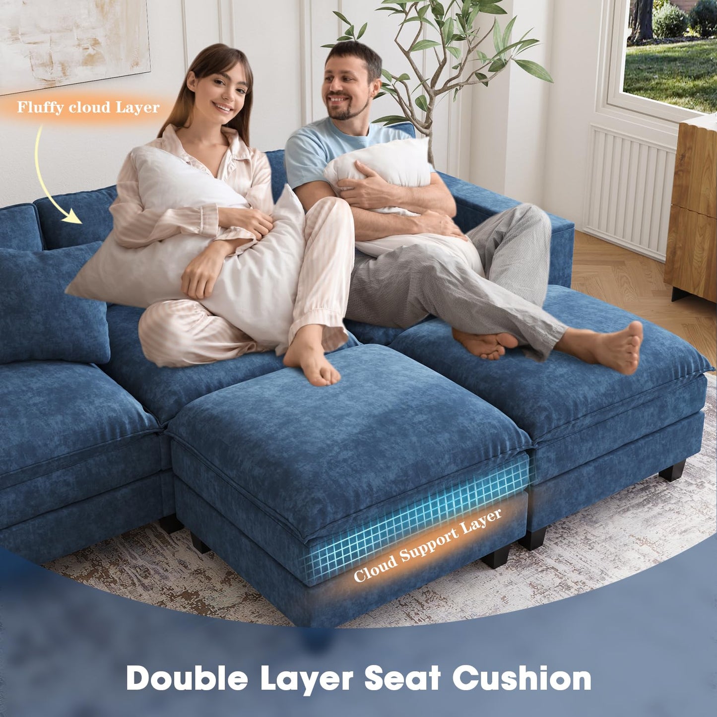 97" 5-Seater Modular Sofa – Beige