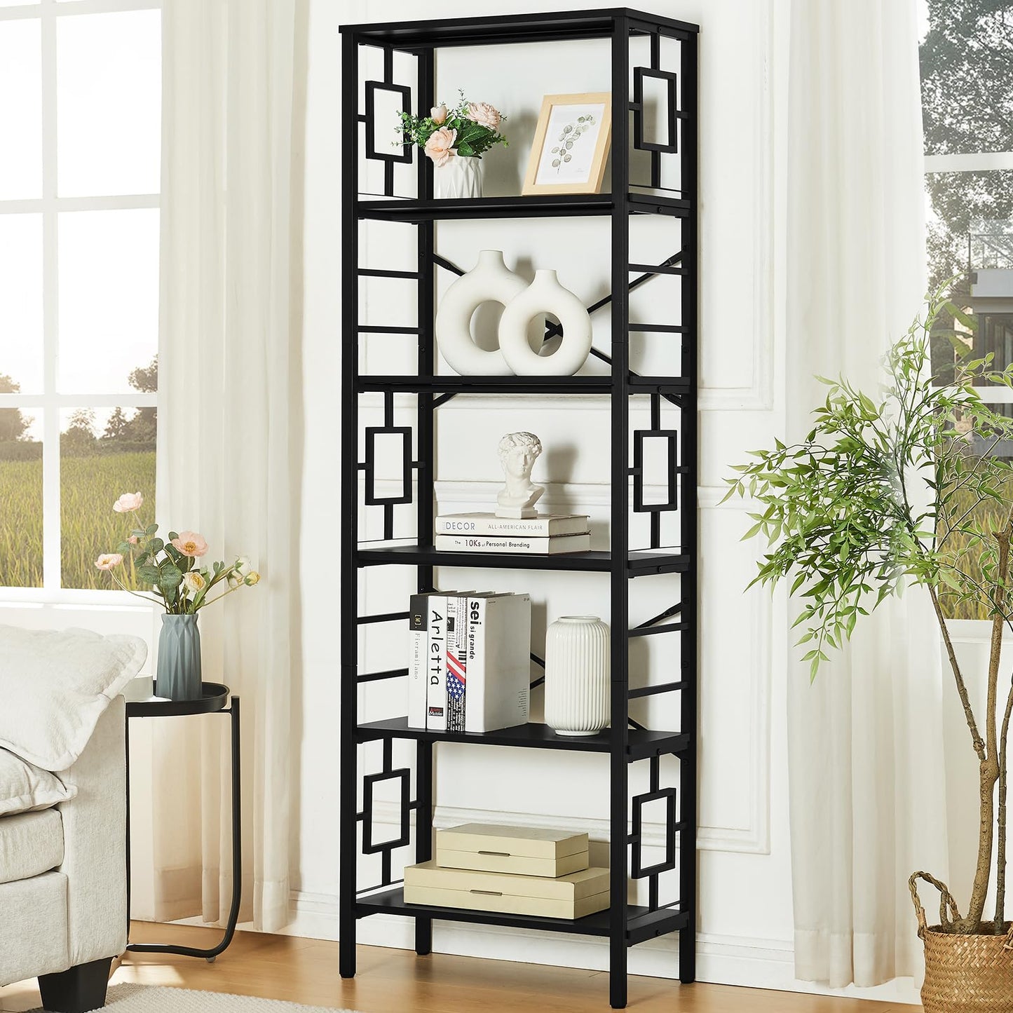 HOMISSUE 84" Metal Bookshelf
