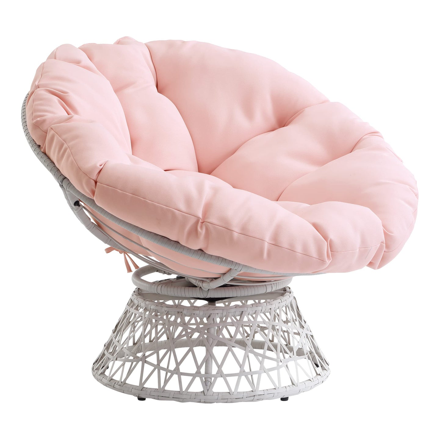 OSP Swivel Papasan Chair White
