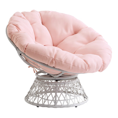 OSP Swivel Papasan Chair White