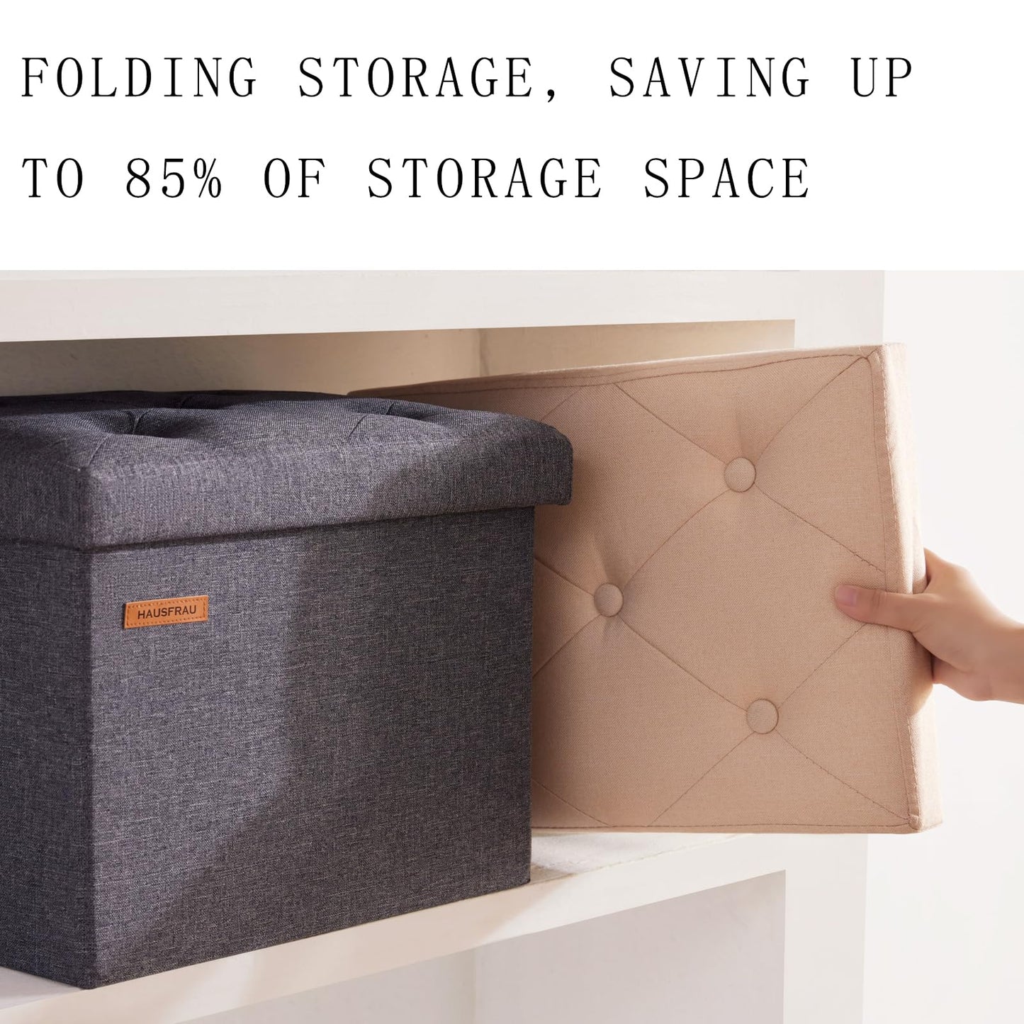 HAUSFRAU 31.5" Storage Ottoman Bench