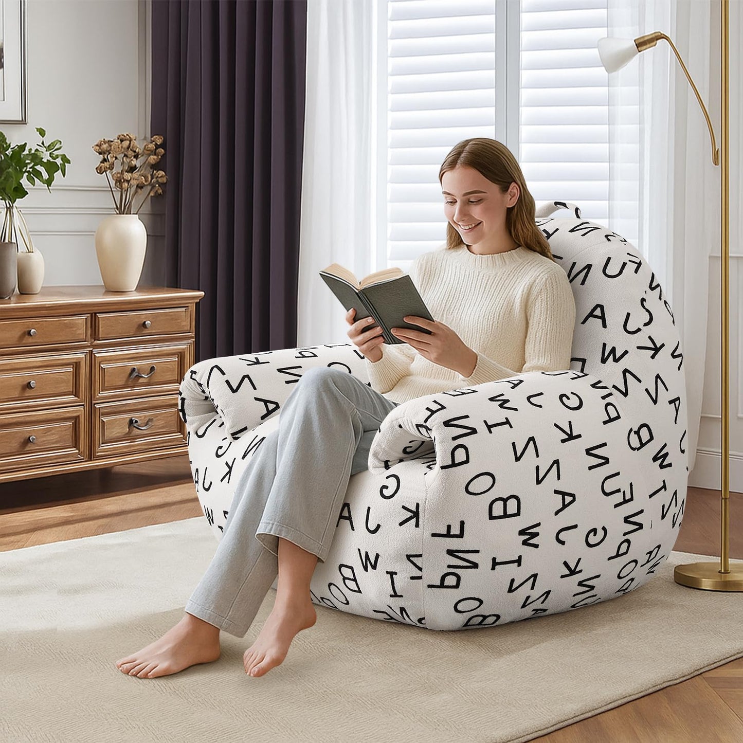 DAICO Bean Bag Chair White
