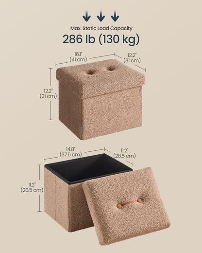 SONGMICS Storage Ottoman Bench, 15"x30"x15"