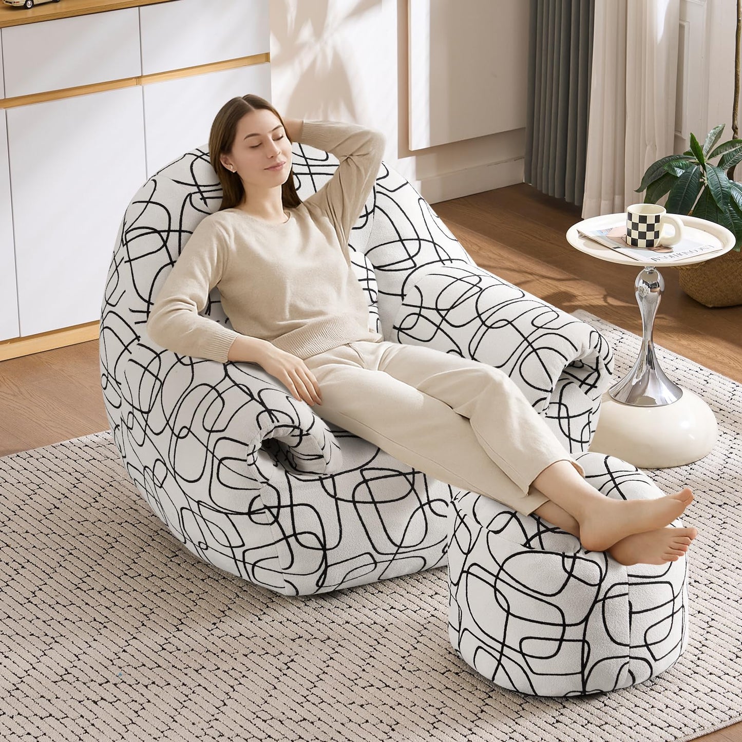 DAICO Bean Bag Chair White