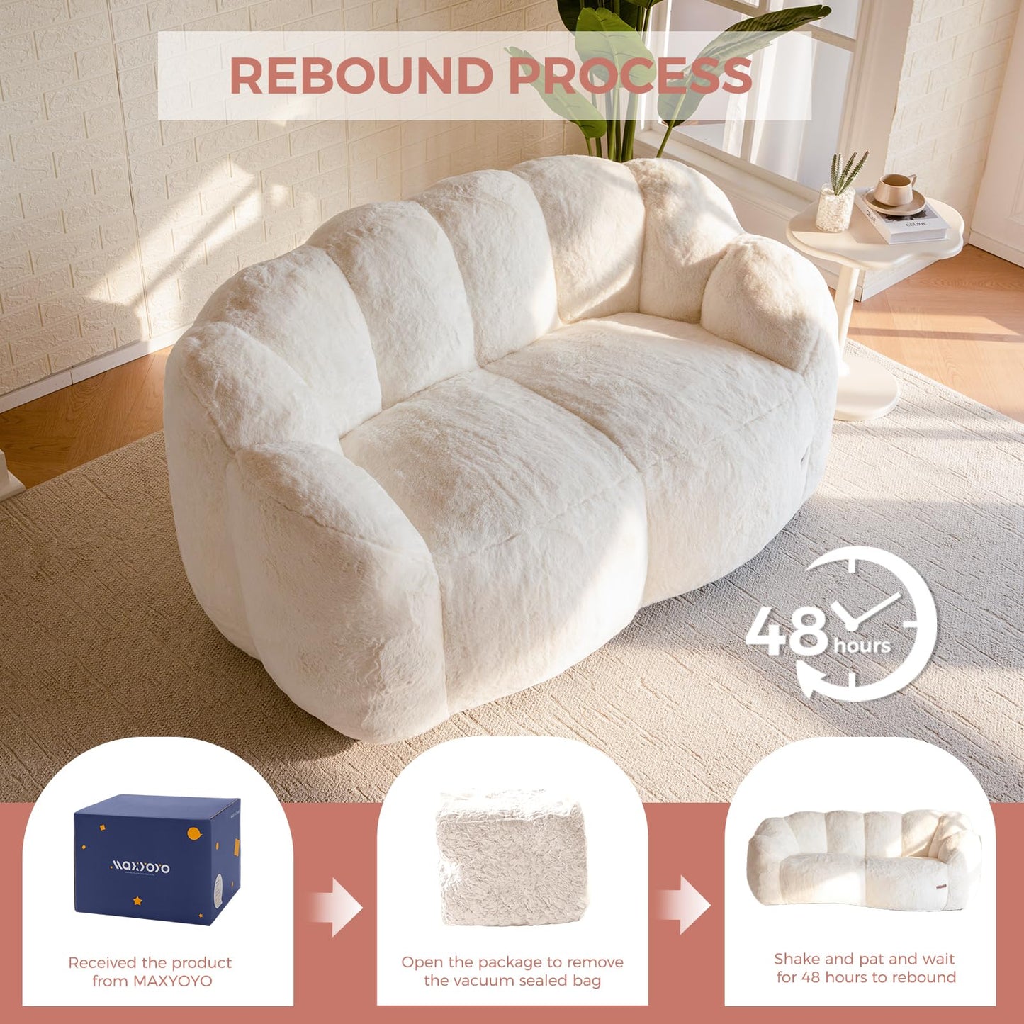 MAXYOYO Floral Bean Bag Chair – Beige