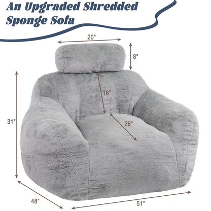 Large Bean Bag Chair with Pillow