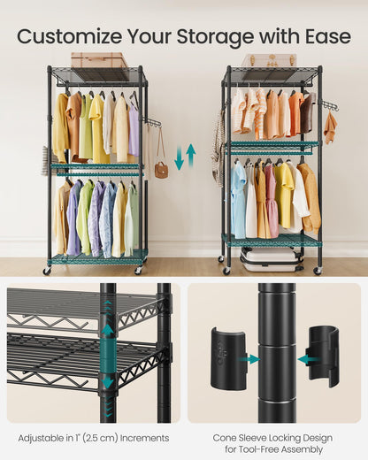 SONGMICS Heavy-Duty Portable Clothes Rack