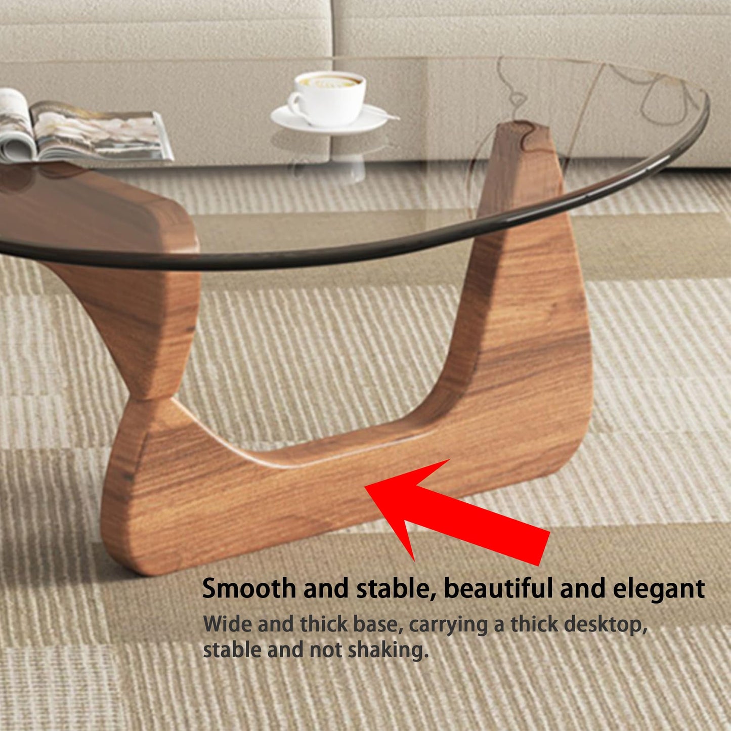 EASYSOUL 32" Glass Coffee Table