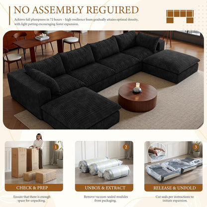 118" Modular Sofa – Black