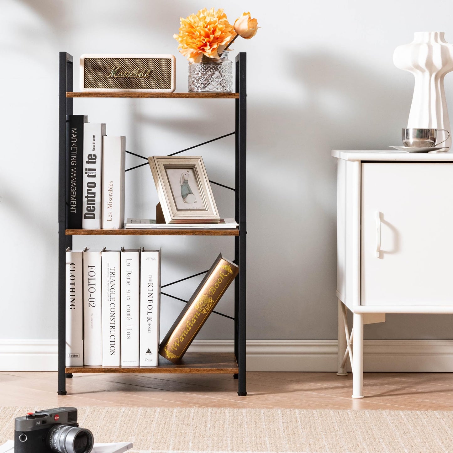 HCHQHS 4-Tier Industrial Bookshelf