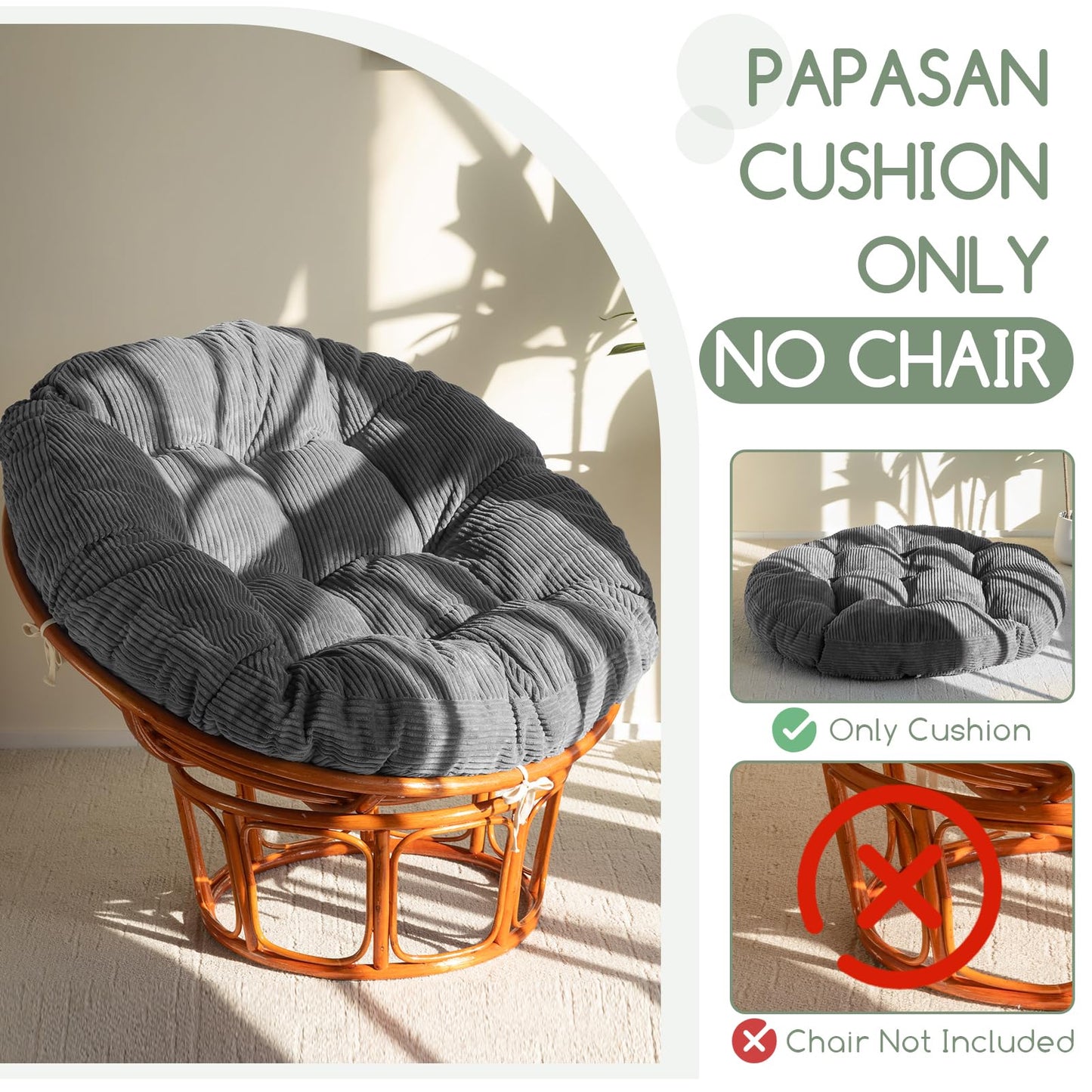 Papasan Chair Cushion 48" Green