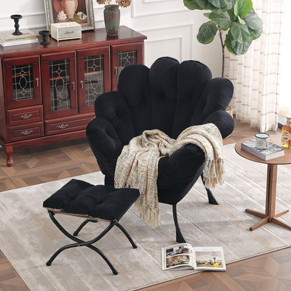 Butterfly Chair with Ottoman – Khaki Velvet