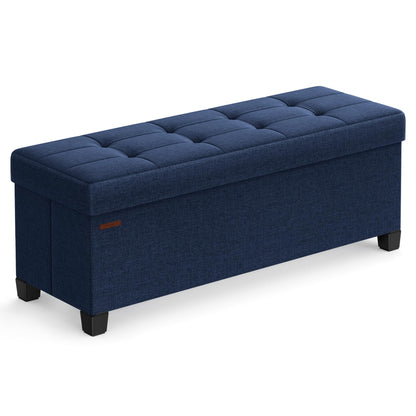 SONGMICS Foldable Storage Ottoman Bench, 15"x43"x15.7"