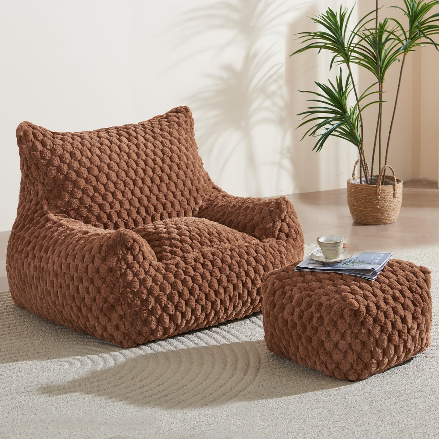 Giant Bean Bag Sofa with Ottoman