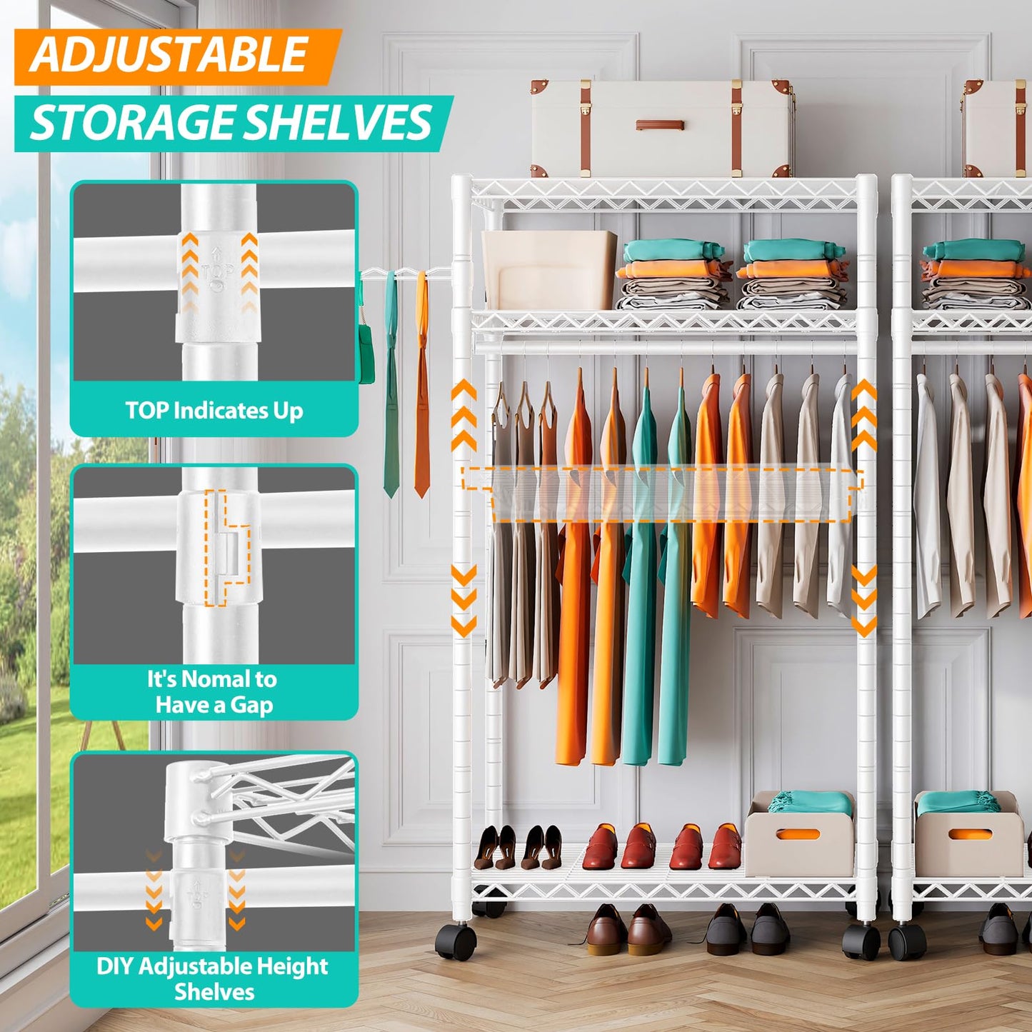 PUNION 7-Tier Portable Garment Rack