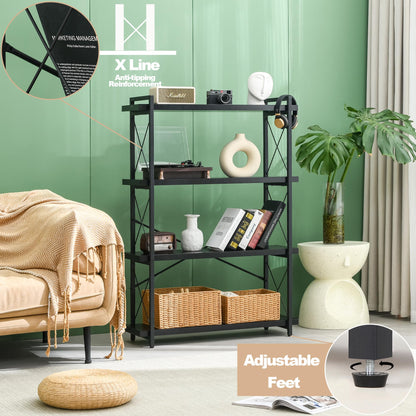 HCHQHS 4-Tier Industrial Bookshelf