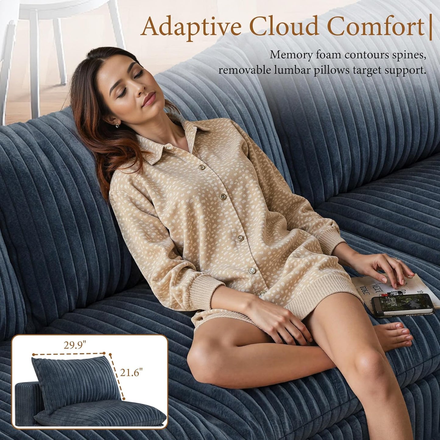 118" Modular Sofa – Black