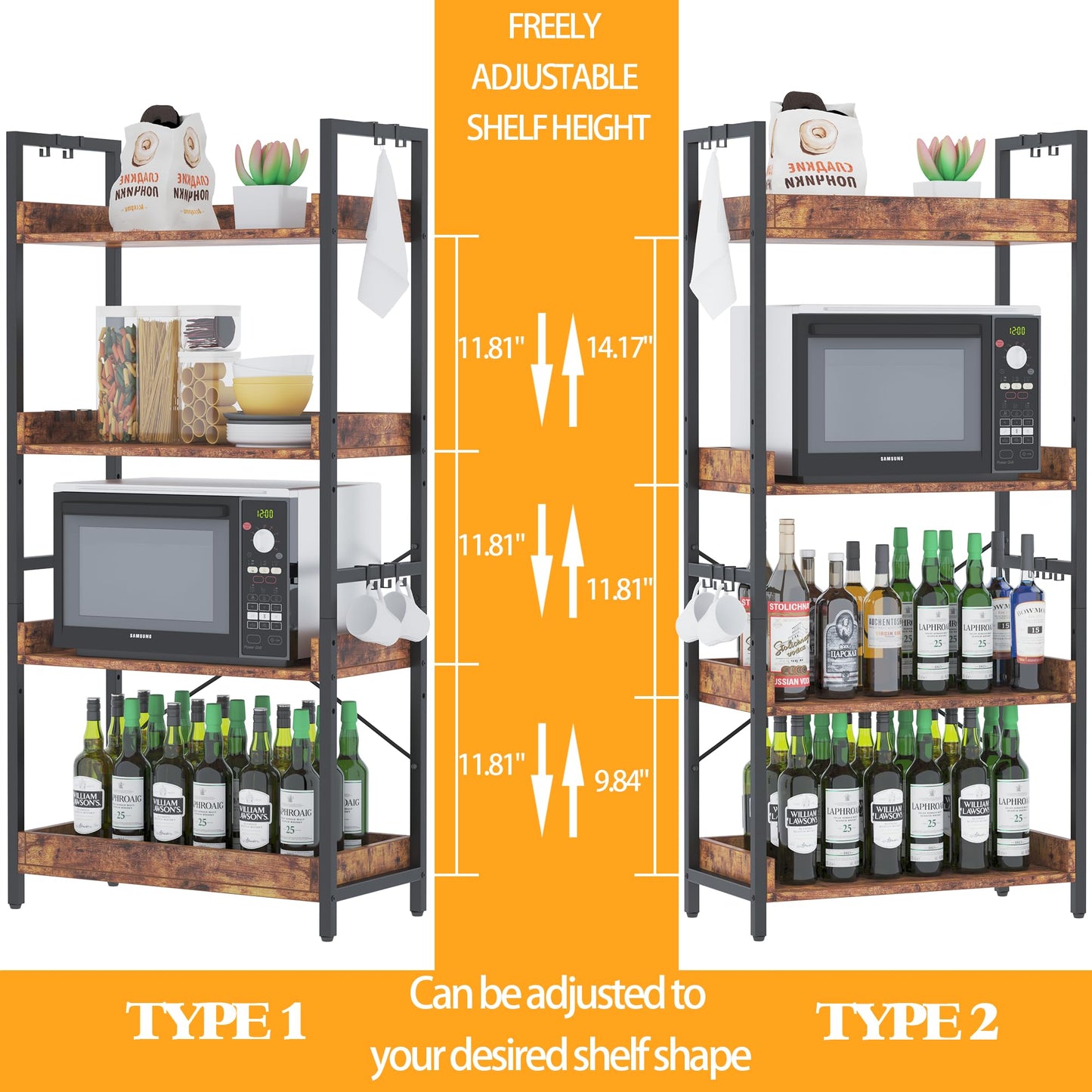 HCHQHS 6-Tier Bookcase