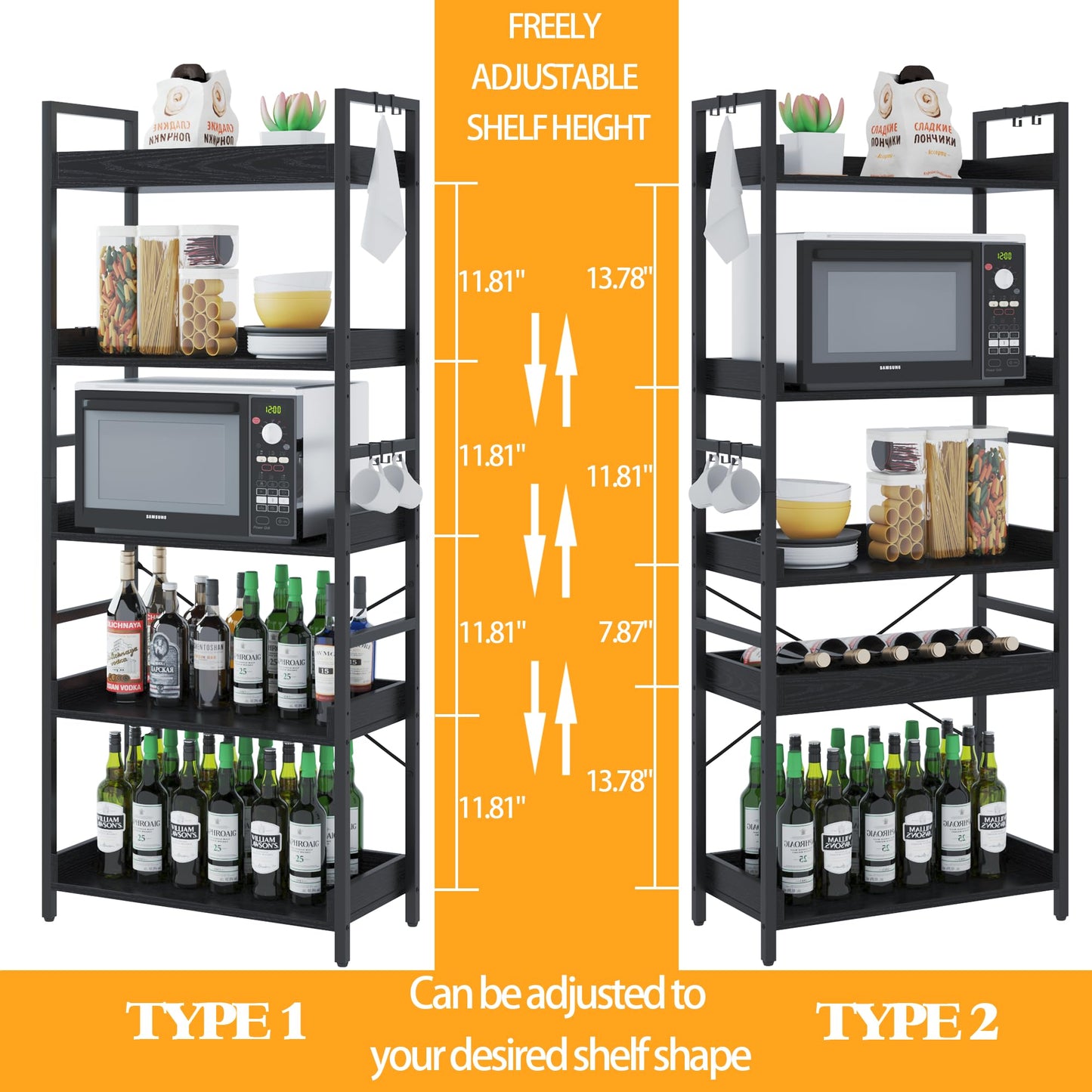 HCHQHS 6-Tier Bookcase
