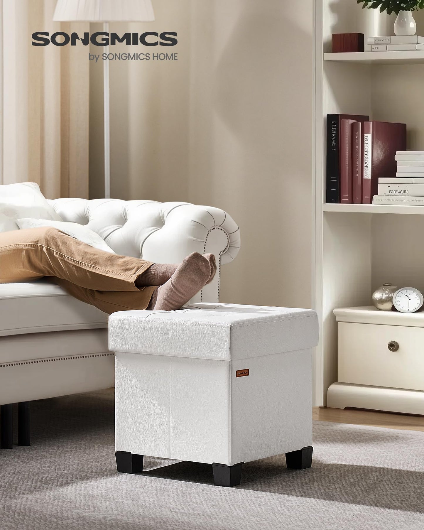 SONGMICS 15"x43"x15.7" Storage Ottoman Bench