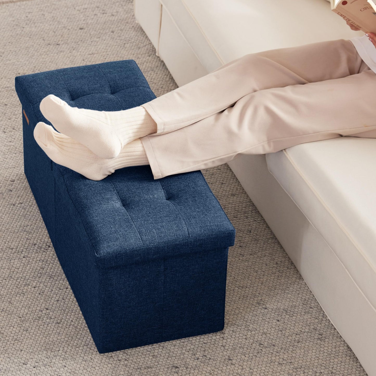 HAUSFRAU 31.5" Storage Ottoman Bench