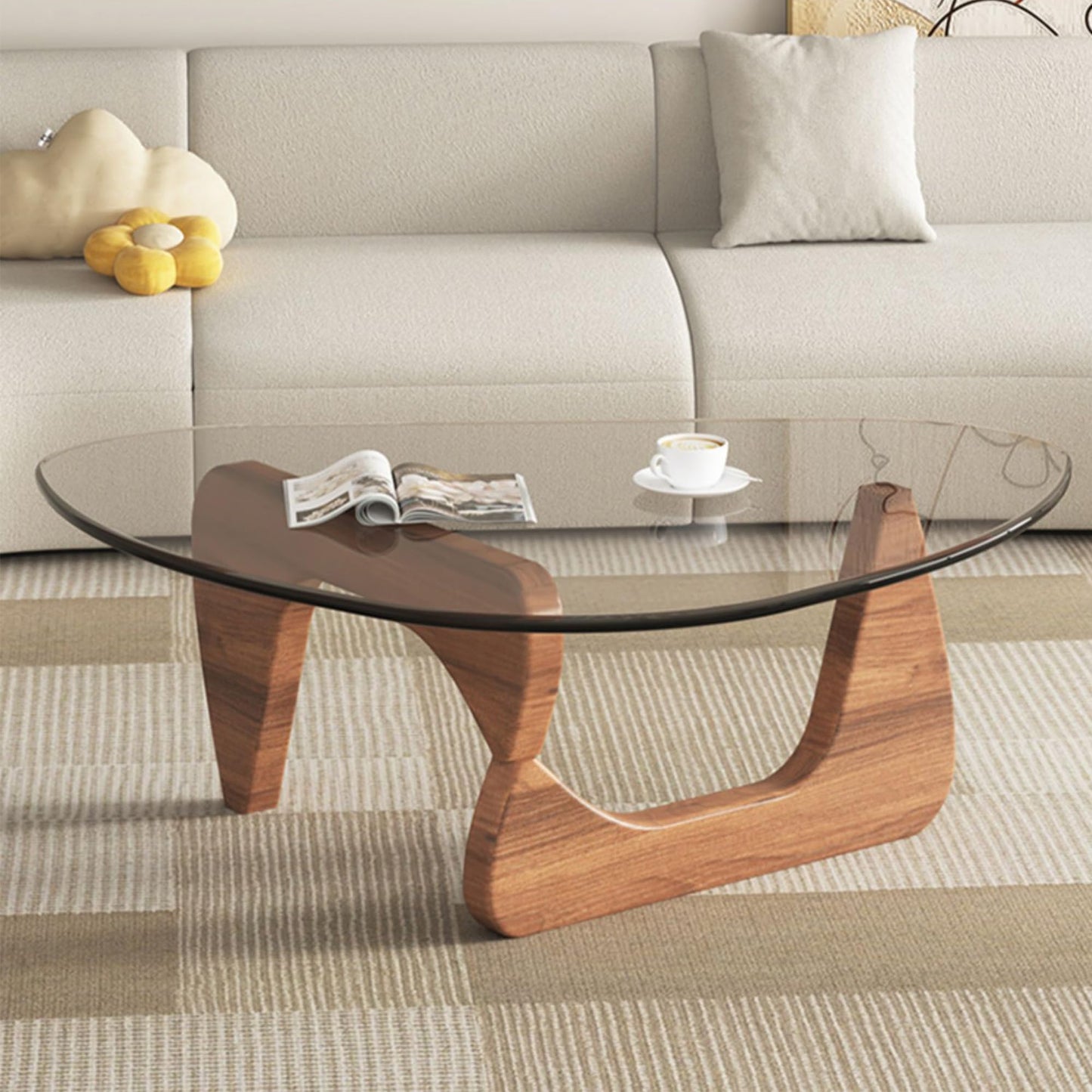EASYSOUL 32" Glass Coffee Table