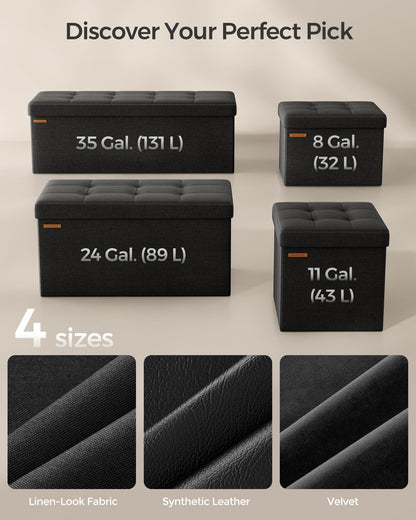 SONGMICS MAZIE 43" Folding Storage Ottoman Bench