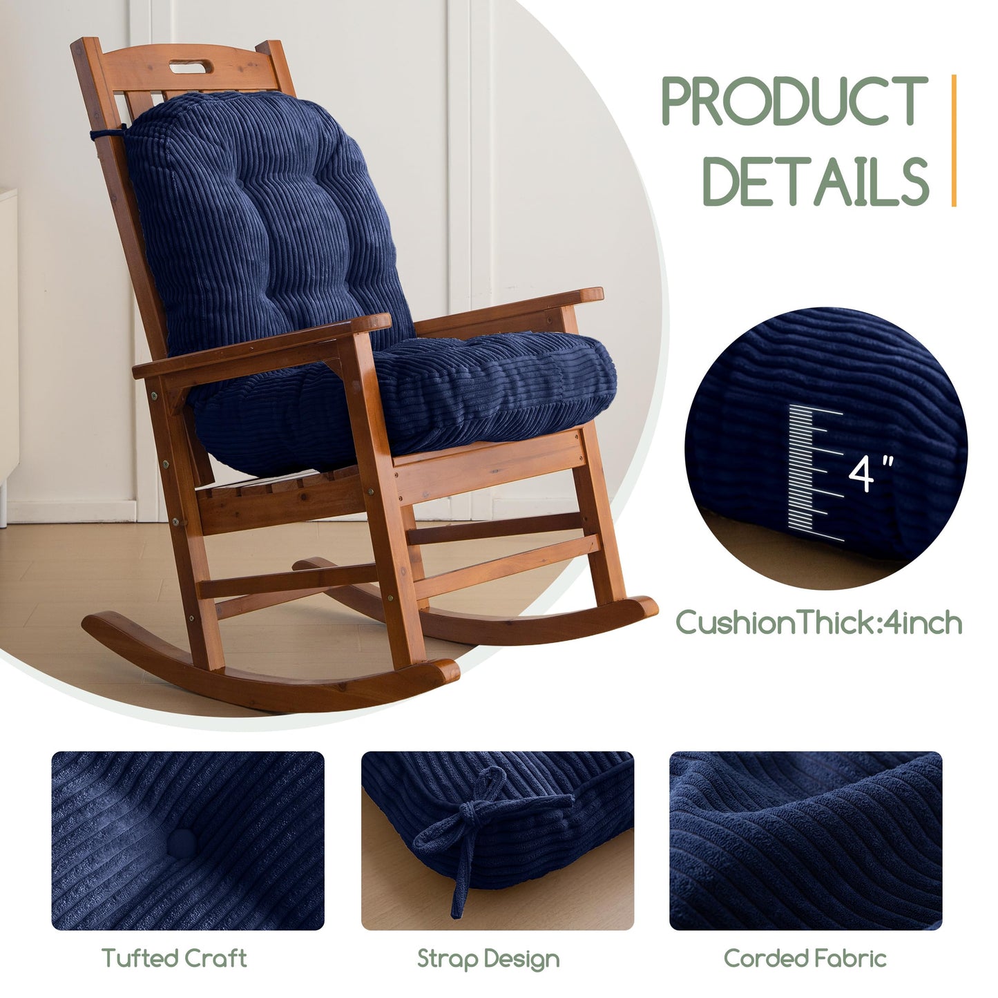 HIGOGOGO Papasan Cushion Grey