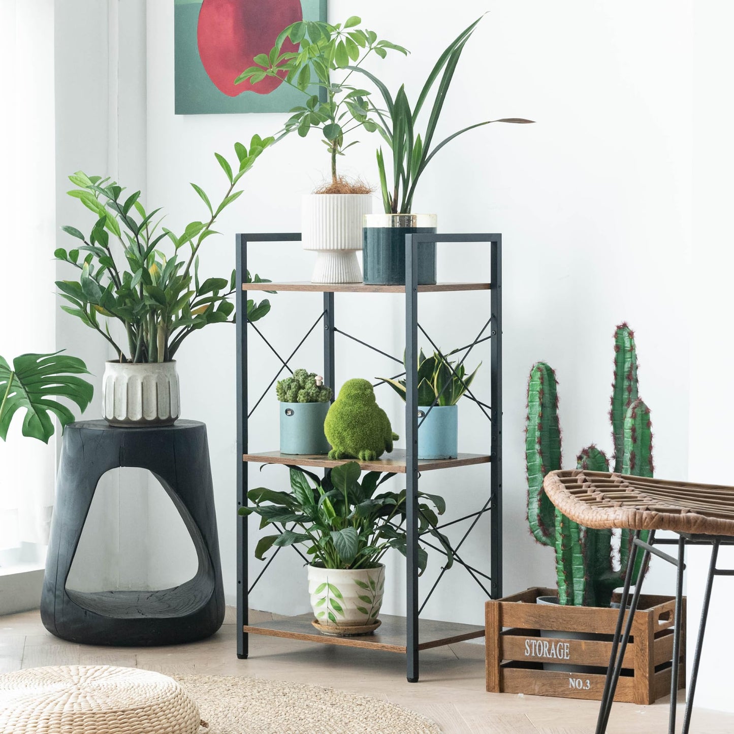 HCHQHS 4-Tier Industrial Bookshelf