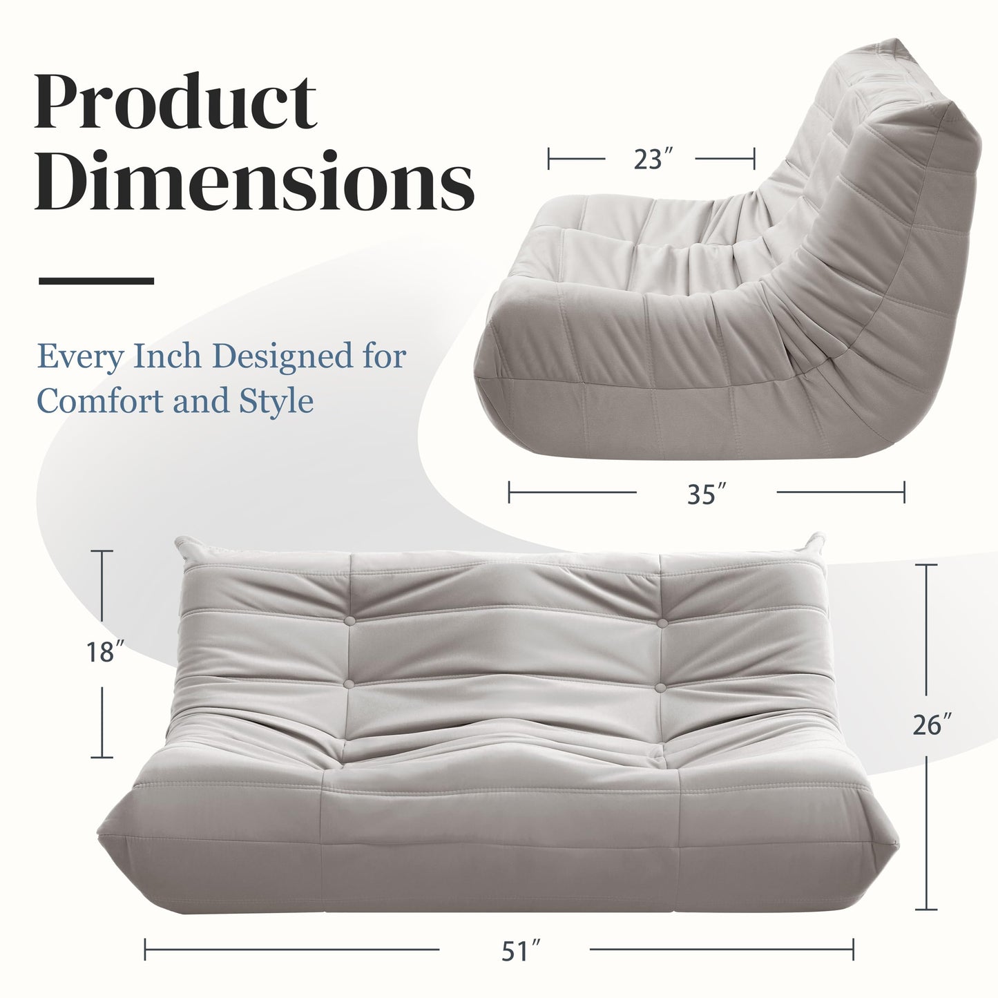 Dark Gray Bean Bag Chair